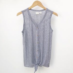 Rachel Zoe Blue and White Striped Sleeveless Top